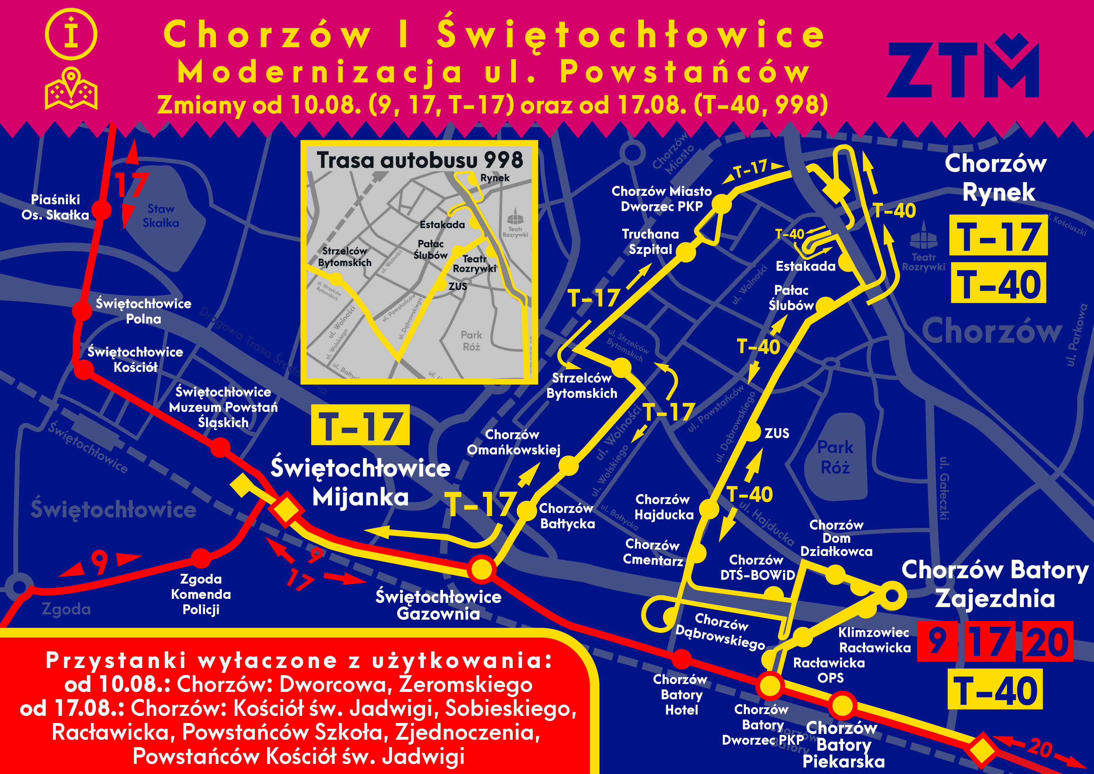 Świętochłowice: Zmiana trasy linii tramwajowej 9 i 17