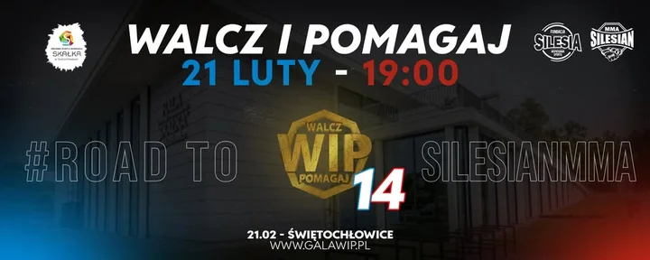Grafika promocyjna wydarzenia GALA WIP 14 Świętochłowice „Skałka” — gala MMA w Hali Widowiskowo‑Sportowej