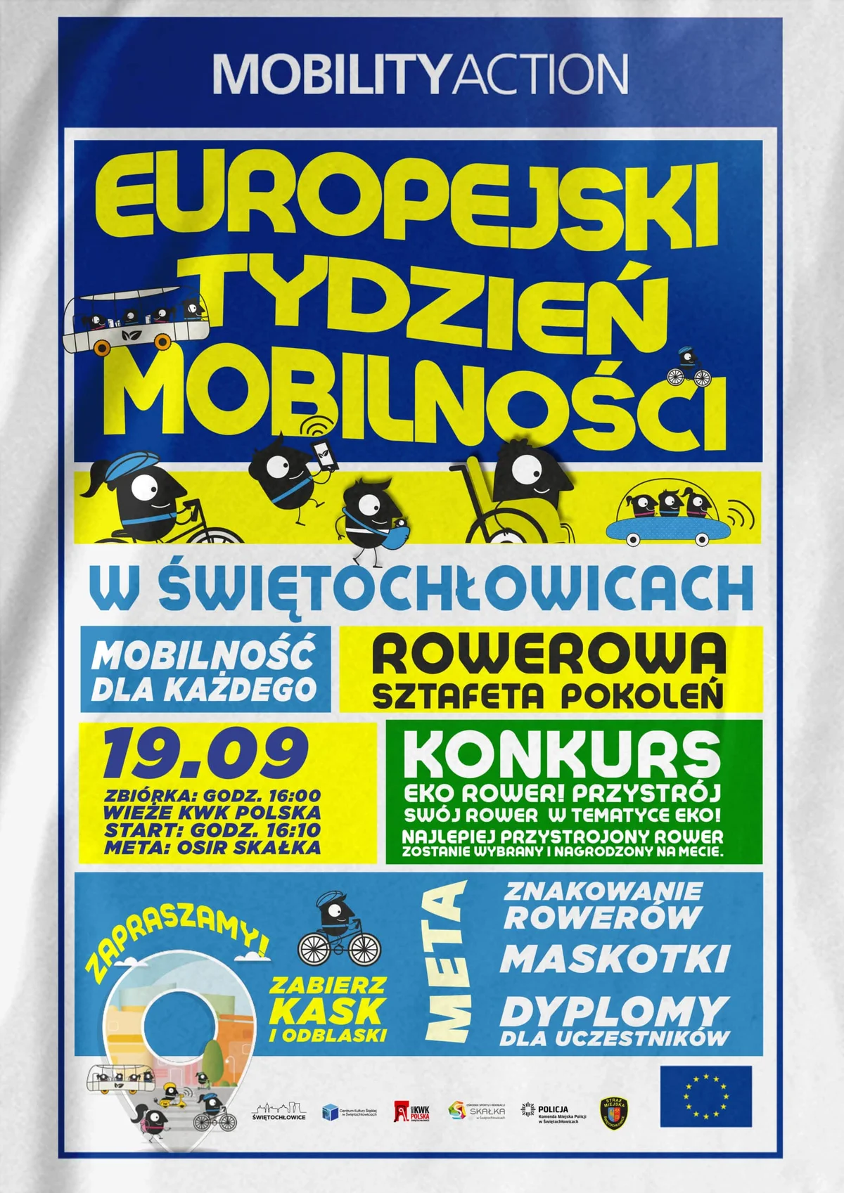 Grafika promocyjna wydarzenia Europejski Tydzień Mobilności w Świętochłowicach