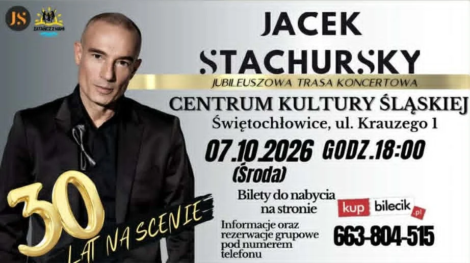 Grafika promocyjna wydarzenia Jacek Stachursky – jubileuszowa trasa koncertowa