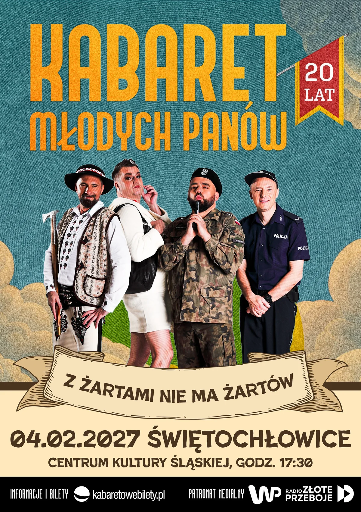 Grafika promocyjna wydarzenia Kabaret Młodych Panów – „Z żartami nie ma żartów”