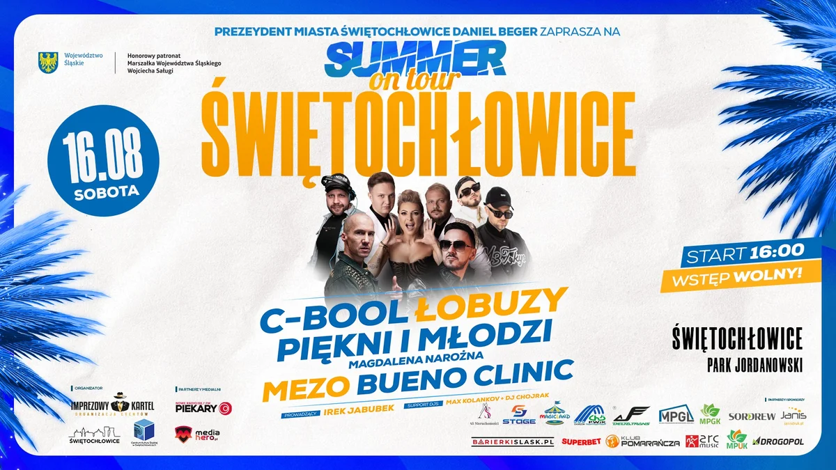 Grafika promocyjna wydarzenia Letni koncert plenerowy w Świętochłowicach z udziałem znanych artystów