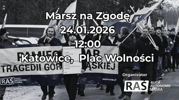 Grafika promocyjna wydarzenia Marsz na Zgodę 2026 — przemarsz i uroczystości pamięci
