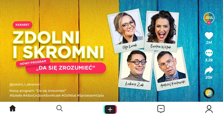Obrazek przedstawia grafikę promocyjną wydarzenia Komediowy wieczór Zdolni i Skromni w Świętochłowicach