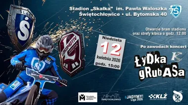Grafika promocyjna wydarzenia Śląsk Świętochłowice wraca na ligową Skałkę. Pierwszy taki mecz od 24 lat