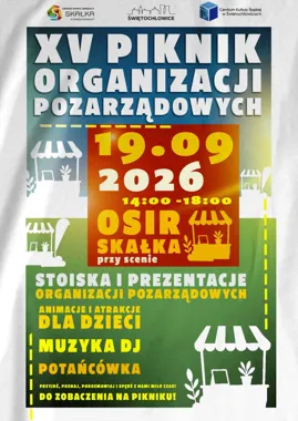 Grafika promocyjna wydarzenia XV Piknik Organizacji Pozarządowych