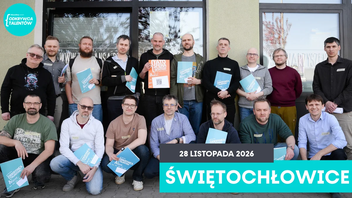 Grafika promocyjna wydarzenia WarszTaty: Odkrywca talentów w Świętochłowicach