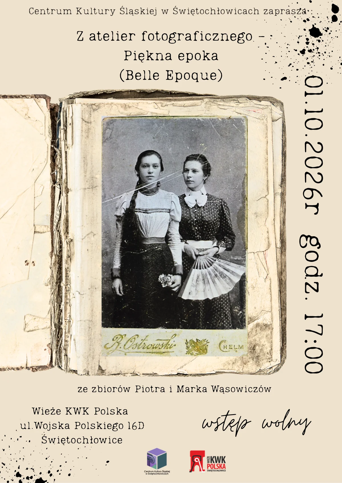 Grafika promocyjna wydarzenia Z atelier fotograficznego – Piękna Epoka (Belle Epoque)