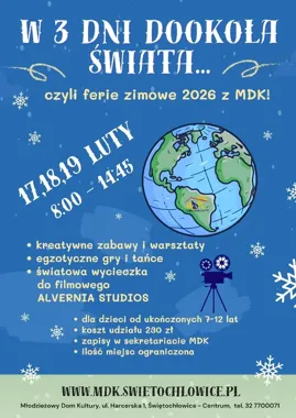 Ferie z MDK - w trzy dni dookoła świata, tańce, animacje i kino na deser