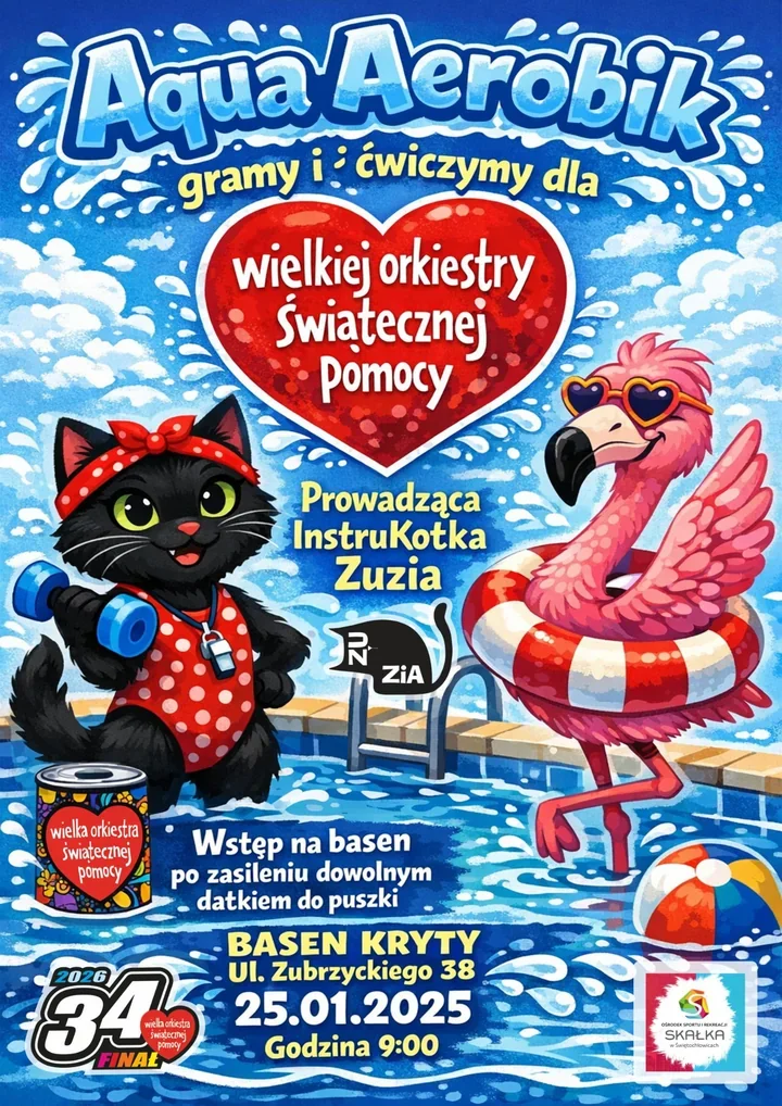 Aqua aerobik charytatywny na basenie przy ul. Zubrzyckiego dla WOŚP
