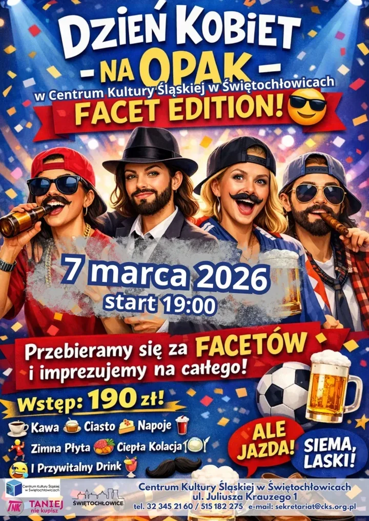 Dzień Kobiet na opak - przebieranki, tańce i konkursy w męskim stylu