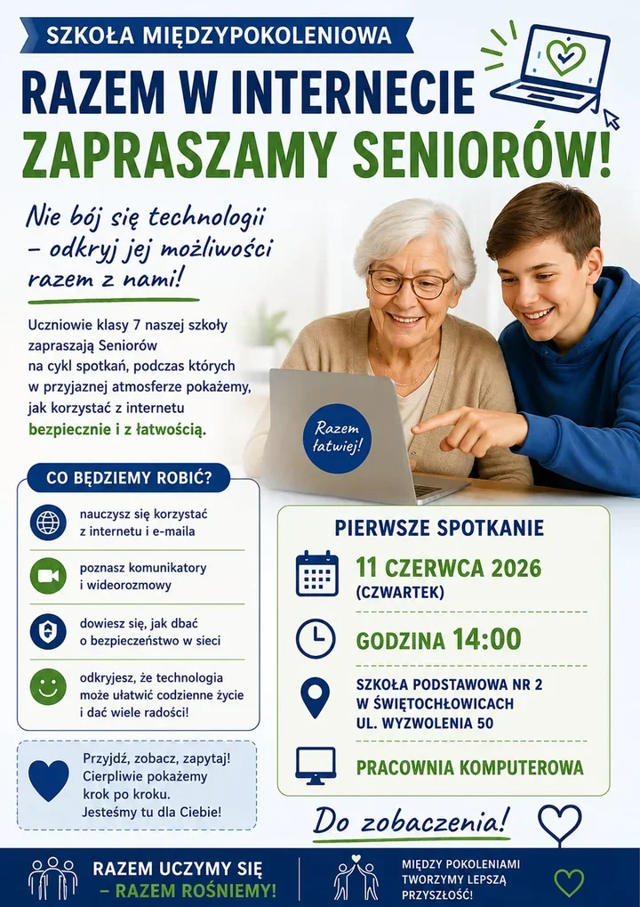 Seniorzy usiądą przy komputerach. Uczniowie pokażą sieć krok po kroku