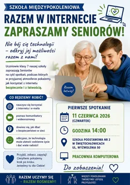 Seniorzy usiądą przy komputerach. Uczniowie pokażą sieć krok po kroku